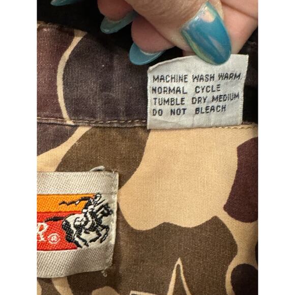 Winchester Vintage Jacket Large Brown Frog Camo Lightweight Duck Hunting Button - Picture 4 of 5